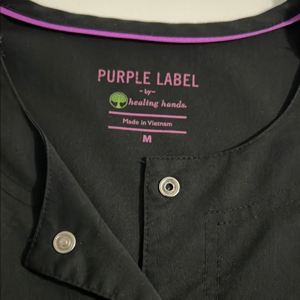 Purple Label by Healing Hands - Women's Black scrub jacket, size M - Picture 6 of 8